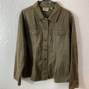 Chico's Design Green L/S Button Front Shirt